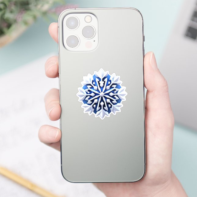 Sticker Detailed White Snowflake Design (Téléphone)