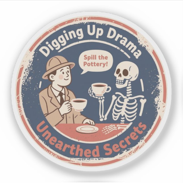 Sticker Déterrer le Drame Humour d'Archéologie (Devant)
