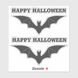 Sticker Deux chauves-souris volantes Solide noir Halloween