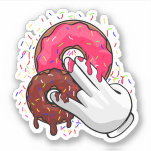 Sticker Deux Dans Le Rose Dans Le Donut Puant