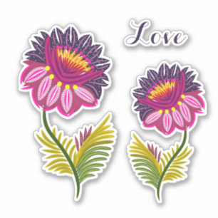 Sticker Deux fleurs isolées