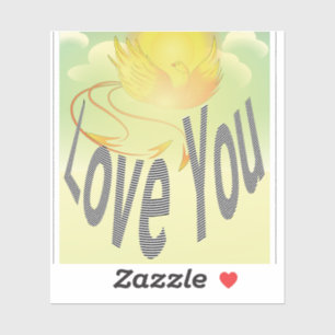 Sticker Deux Mots : Je T'Aime. Sur Flamer Yellow Phoenix B