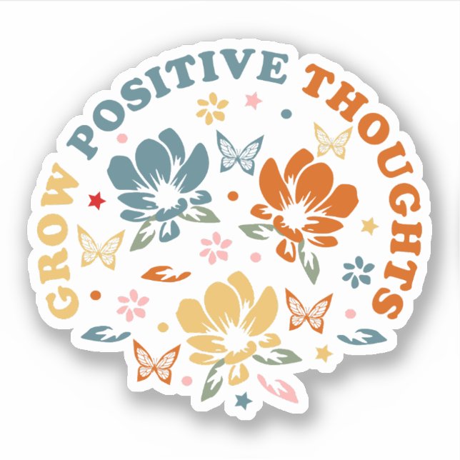 Sticker Développer des pensées positives | cadeau d'appréc (Devant)