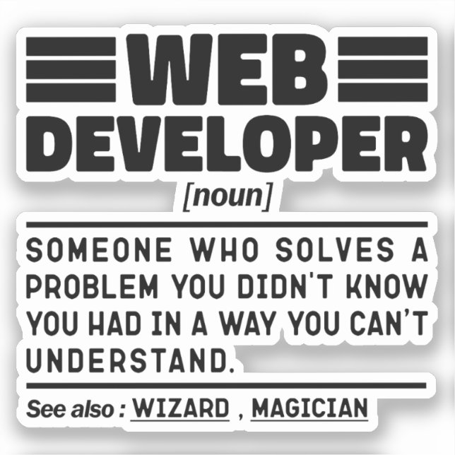 Sticker Développeur Web Noun Amoureux de la Programmation  (Recto)
