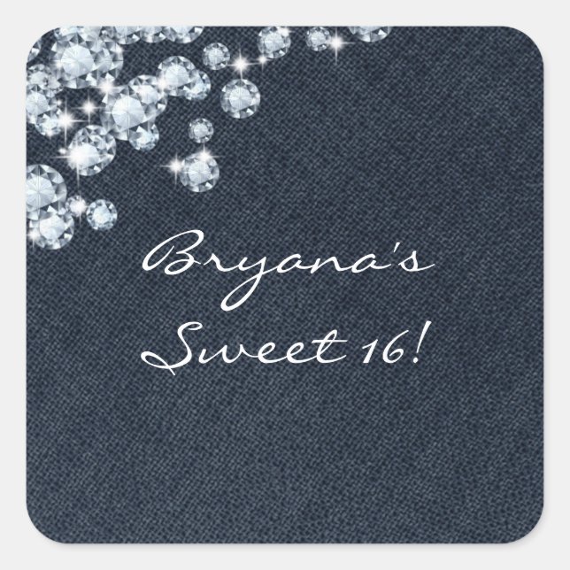 Sticker d'événement de fête d'anniversaire Denim & (Devant)