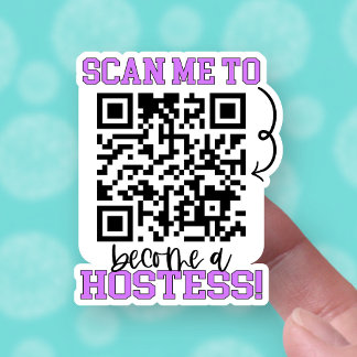 Sticker Devenez une hôtesse Purple QR Code Petite entrepri