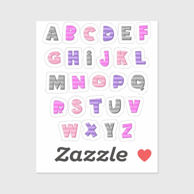 Sticker Devenir un peu fou pour cet alphabet adorable (Feuille)