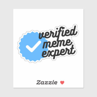 Sticker Devis expert de mème vérifié avec logo bleu
