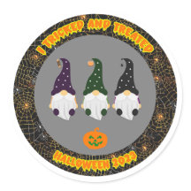 Sticker d'Halloween traité et traité