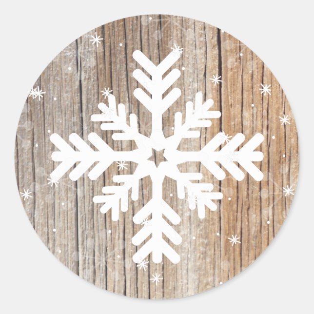 Sticker d'hiver Festitic Rustic Snowflake (Devant)