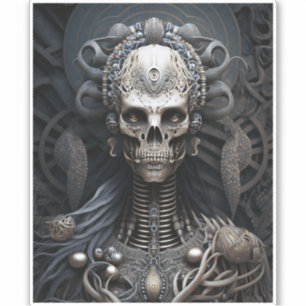 Sticker d'horreur de monstre de crâne