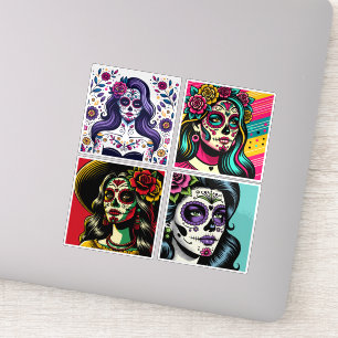 Sticker Día de los Muertos Day of Dead Pop Art