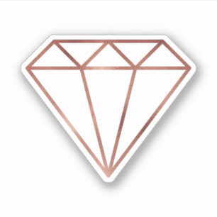 Sticker Diamant rose géométrique moderne élégant d'or