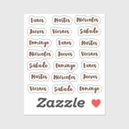Sticker Dias de la semana minuscule latte