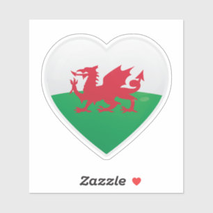 Sticker d'icône d'amour du drapeau du Pays de Gall