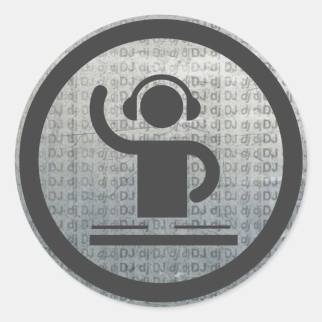 sticker d'icône dj métallique (Devant)