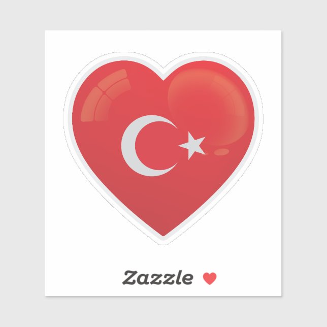 Sticker d'icône Drapeau de Turquie (Feuille)