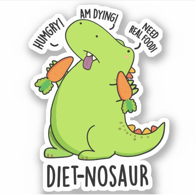 Sticker Diet-nosaur Blagues de dinosaure drôles  (Devant)