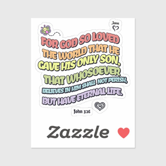 Sticker Dieu aima le monde (Feuille)