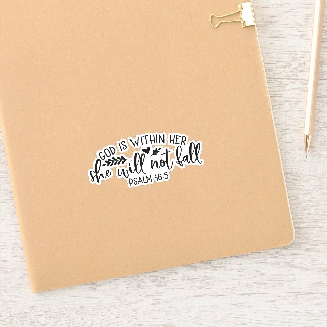 Sticker Dieu est en elle, elle ne tombera pas (Carnet)