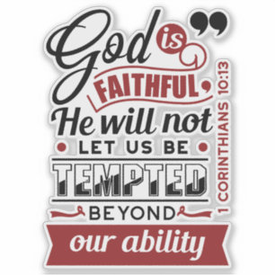 Sticker Dieu est Fidèle – 1 Corinthiens 10:13 Verset Bibli