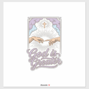 Sticker Dieu Est Plus Grand Chemise À Gravure Vintage Chré