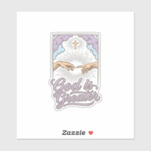 Sticker Dieu Est Plus Grand Chemise À Gravure Vintage Chré