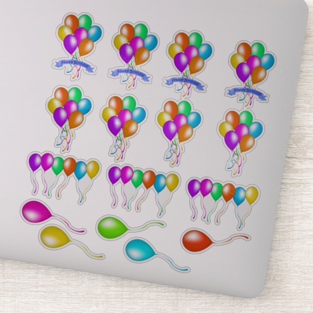 Sticker Différents Ballons Festifs Colorés Plusieurs coule (Détail)