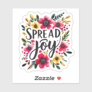 Sticker Diffuser La Joie Avec Des Fleurs Vibrantes