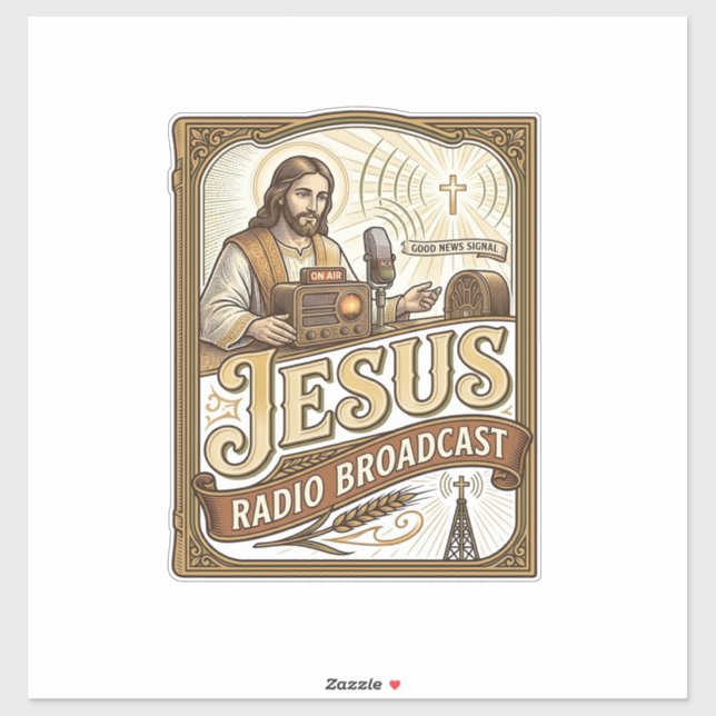 Sticker Diffusion Radio Jésus Diffusion Radio Jésus Christ (Feuille)