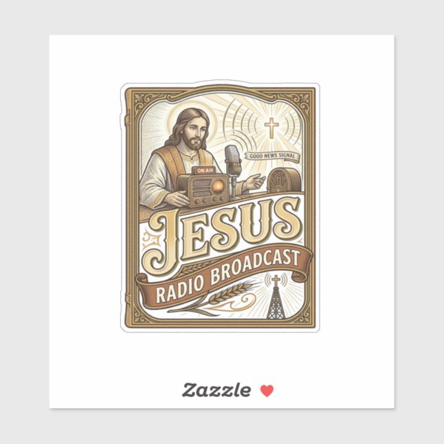 Sticker Diffusion Radio Jésus Diffusion Radio Jésus Christ (Feuille)