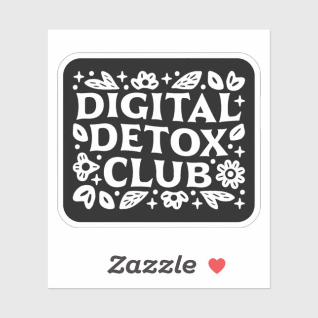 Sticker Digital detox club mindfulness reminder (Feuille)