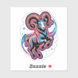 Sticker d'illustration cosmique Aries Zodiac Ram