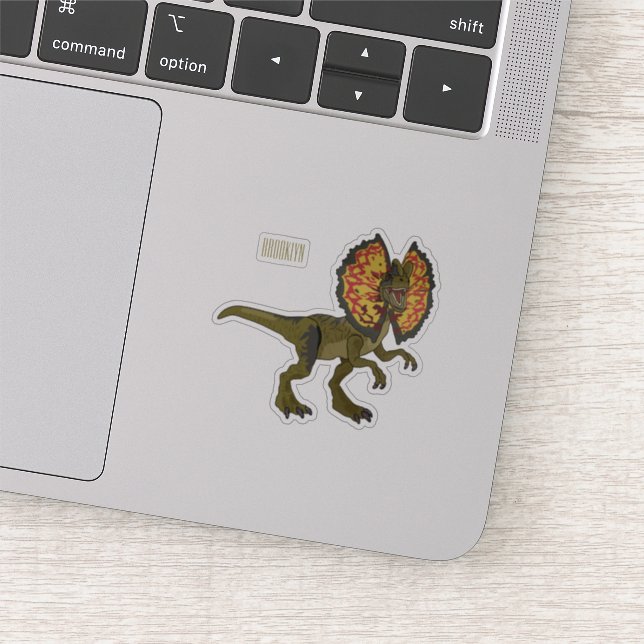 Sticker Dilophosaurus dessin animé (Détail)