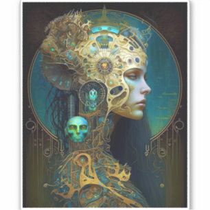 Sticker d'Imaginaire de Cyborg Woman