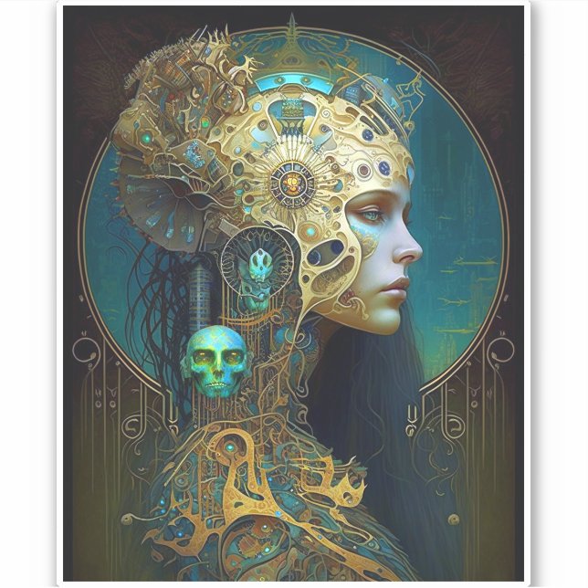 Sticker d'Imaginaire de Cyborg Woman (Devant)