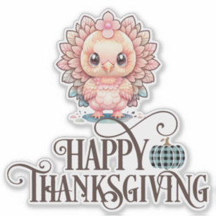 Sticker Dinde de Thanksgiving mignonne