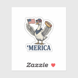 Sticker Dinde patriotique 'Merica Hot Dog Vintage Chemise 