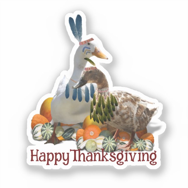 Sticker Dindes de Thanksgiving Indien d'Amérique  (Recto)
