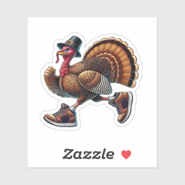 Sticker Dindon courant en chaussures (Feuille)