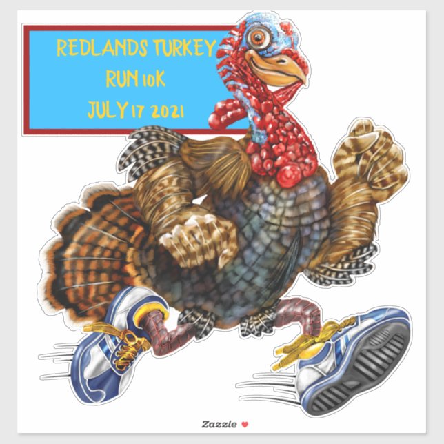 Sticker Dindon en baskets de la course de dinde 10k person (Feuille)
