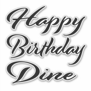 Sticker Dine Prénom Anniversaire de la Broderie noire