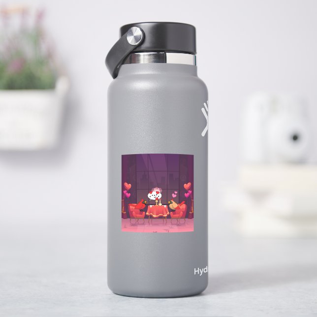 Sticker Dîner des oiseaux cardinaux du Nord Date (HydroFlask)