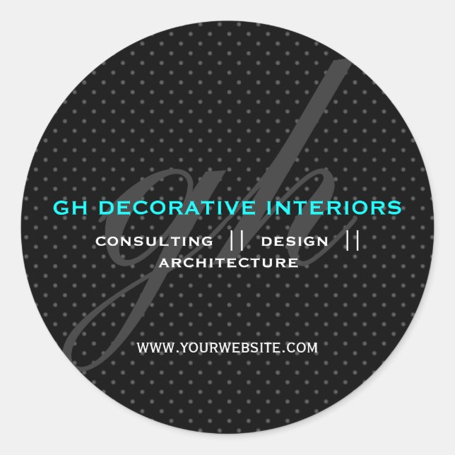 Sticker d'initiaux Pois subtil (Devant)