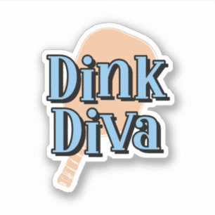 Sticker Dinking Diva Pickleball Paddle Orange et Bleu