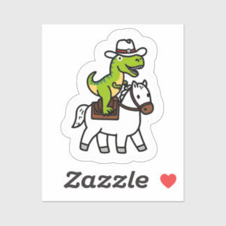 Sticker Dino Cowboy Rodeo