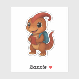 Sticker Dino Kammli avec sac à dos et livre scolaire