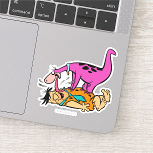 Sticker Dino Licking Fred Flintstone