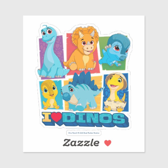 Sticker Dino Ranch | Dinosaure amusant et coloré (Feuille)