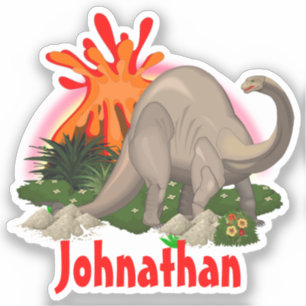 Sticker Dinosaur DO-IT-YOURSELF nom caricature île volcan
